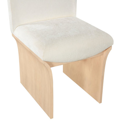 Shaw Cream Chenille Fabric Upholstered Dining Chair