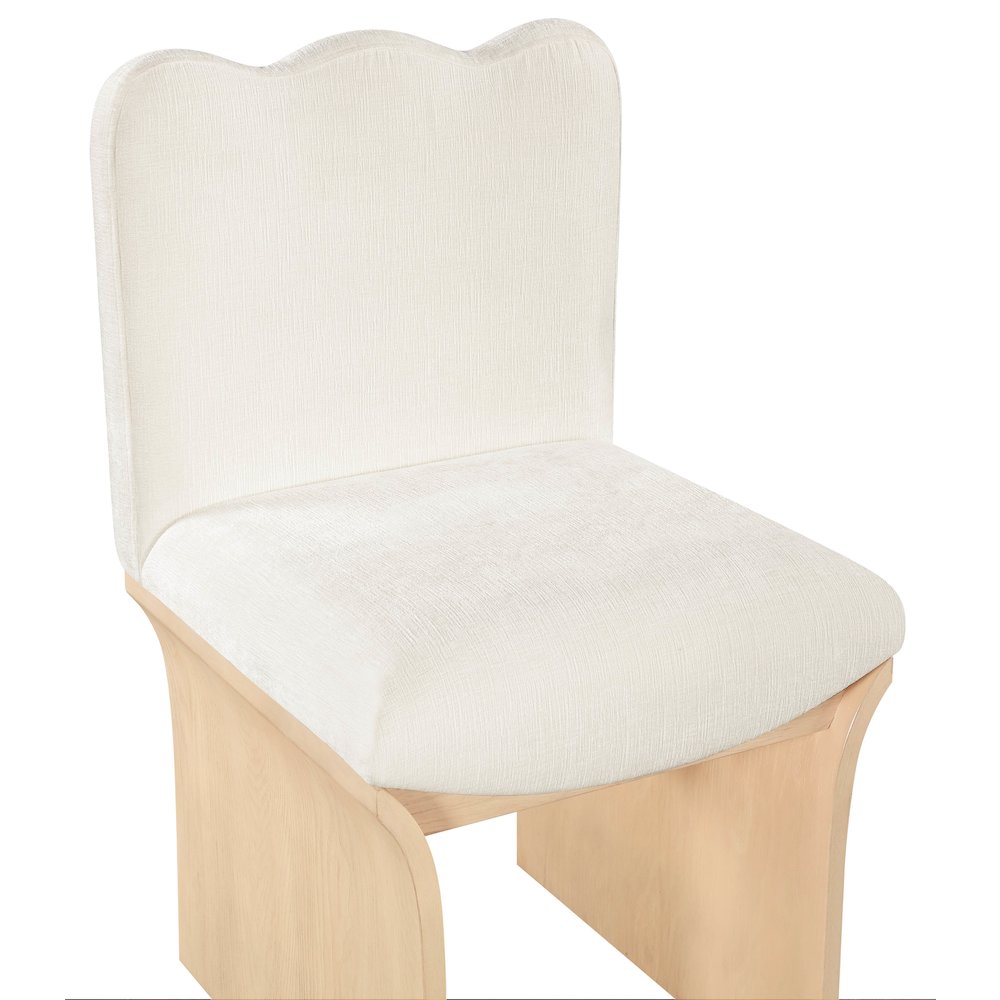 Shaw Cream Chenille Fabric Upholstered Dining Chair