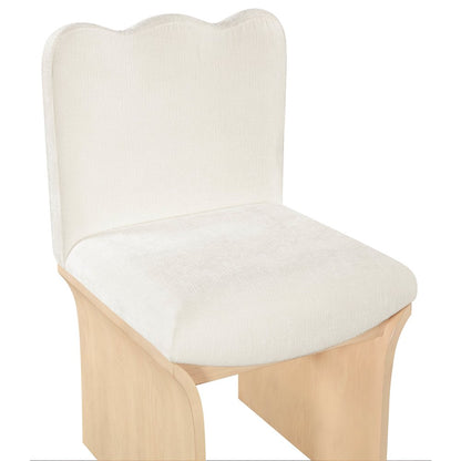 Shaw Cream Chenille Fabric Upholstered Dining Chair