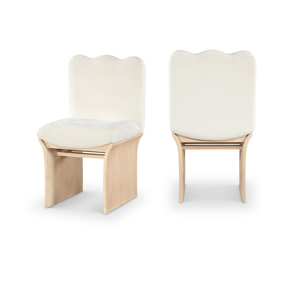 Shaw Cream Chenille Fabric Upholstered Dining Chair