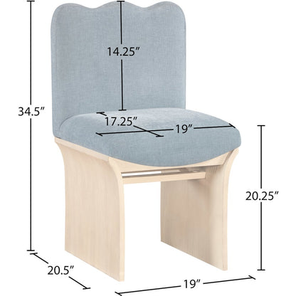 Shaw Light Blue Chenille Fabric Upholstered Dining Chair