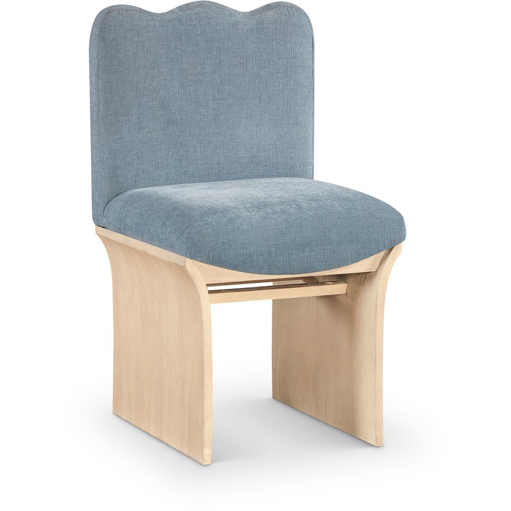 Shaw Light Blue Chenille Fabric Upholstered Dining Chair