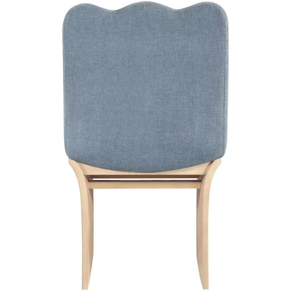 Shaw Light Blue Chenille Fabric Upholstered Dining Chair