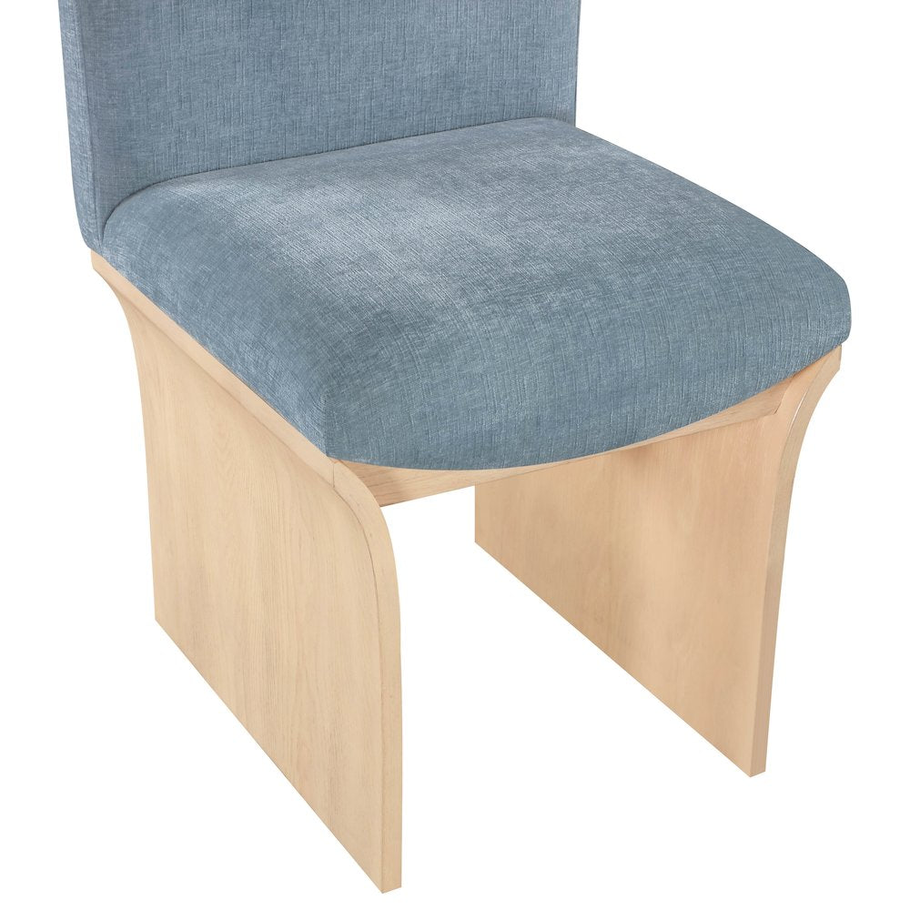Shaw Light Blue Chenille Fabric Upholstered Dining Chair