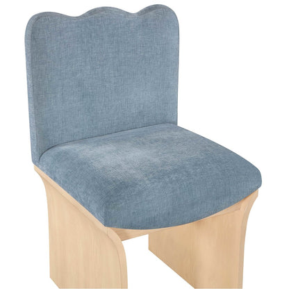 Shaw Light Blue Chenille Fabric Upholstered Dining Chair