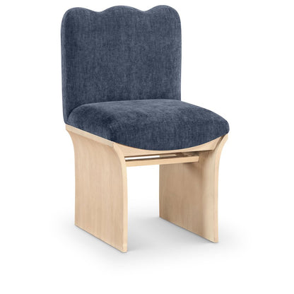 Shaw Navy Chenille Fabric Upholstered Dining Chair
