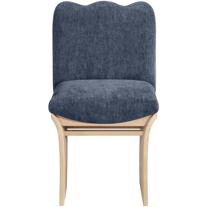 Shaw Navy Chenille Fabric Upholstered Dining Chair