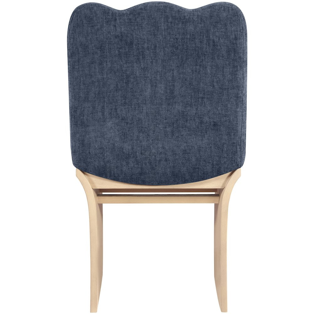 Shaw Navy Chenille Fabric Upholstered Dining Chair