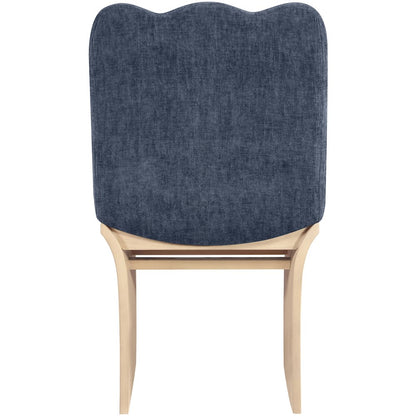 Shaw Navy Chenille Fabric Upholstered Dining Chair