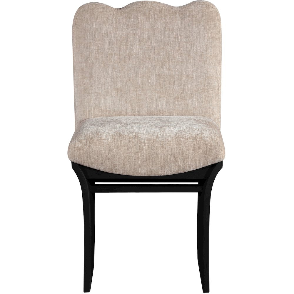 Shaw Beige Chenille Fabric Upholstered Dining Chair