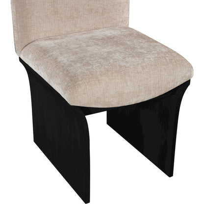 Shaw Beige Chenille Fabric Upholstered Dining Chair