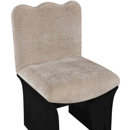 Shaw Beige Chenille Fabric Upholstered Dining Chair