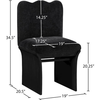 Shaw Black Chenille Fabric Upholstered Dining Chair