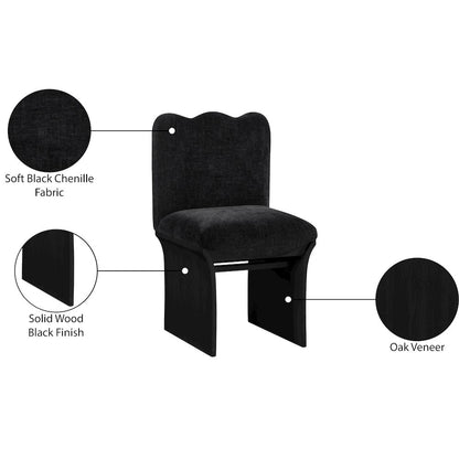 Shaw Black Chenille Fabric Upholstered Dining Chair
