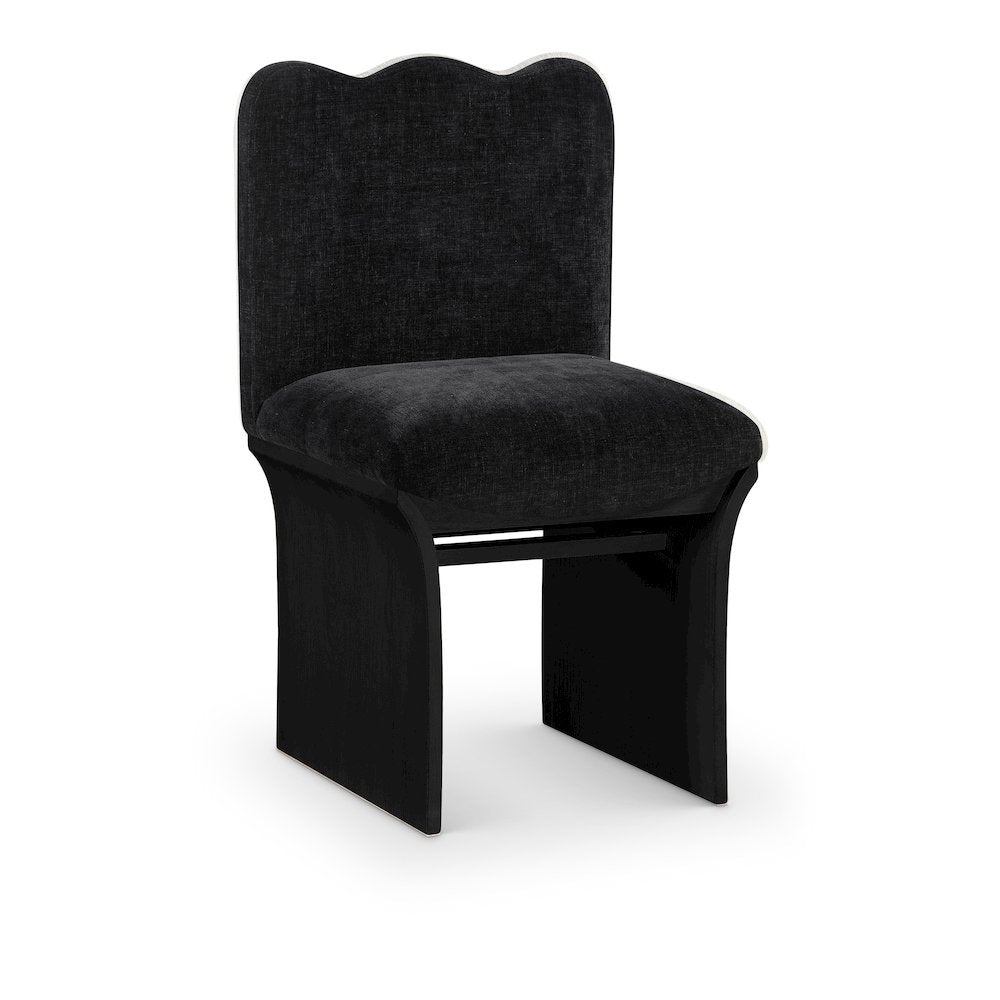Shaw Black Chenille Fabric Upholstered Dining Chair