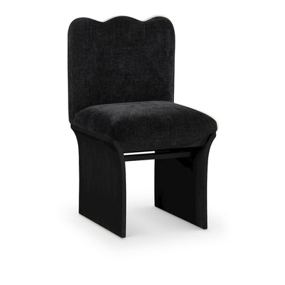 Shaw Black Chenille Fabric Upholstered Dining Chair