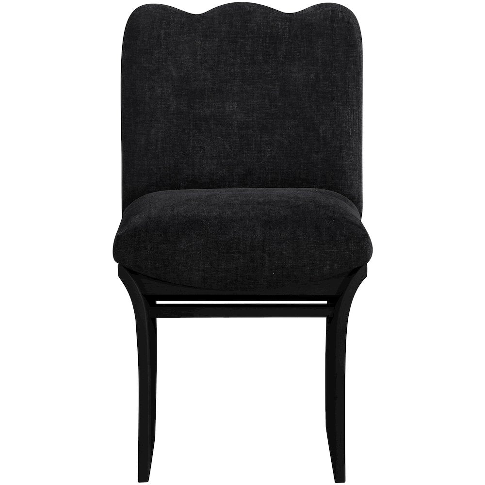 Shaw Black Chenille Fabric Upholstered Dining Chair