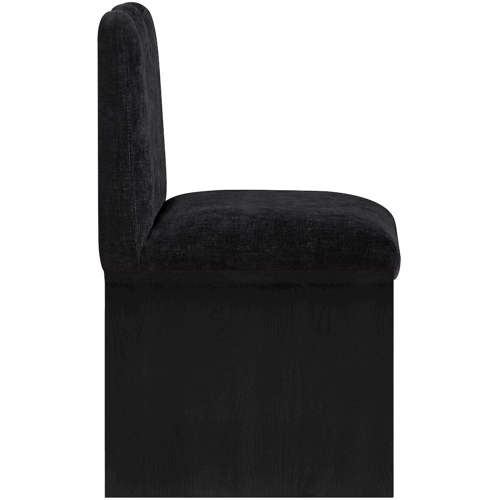 Shaw Black Chenille Fabric Upholstered Dining Chair