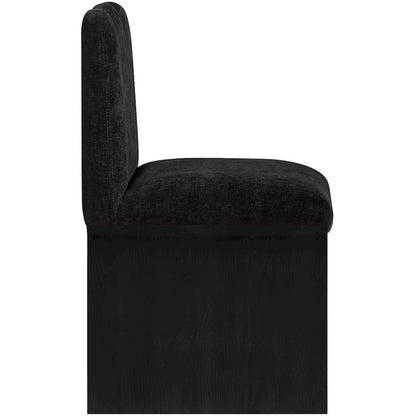 Shaw Black Chenille Fabric Upholstered Dining Chair