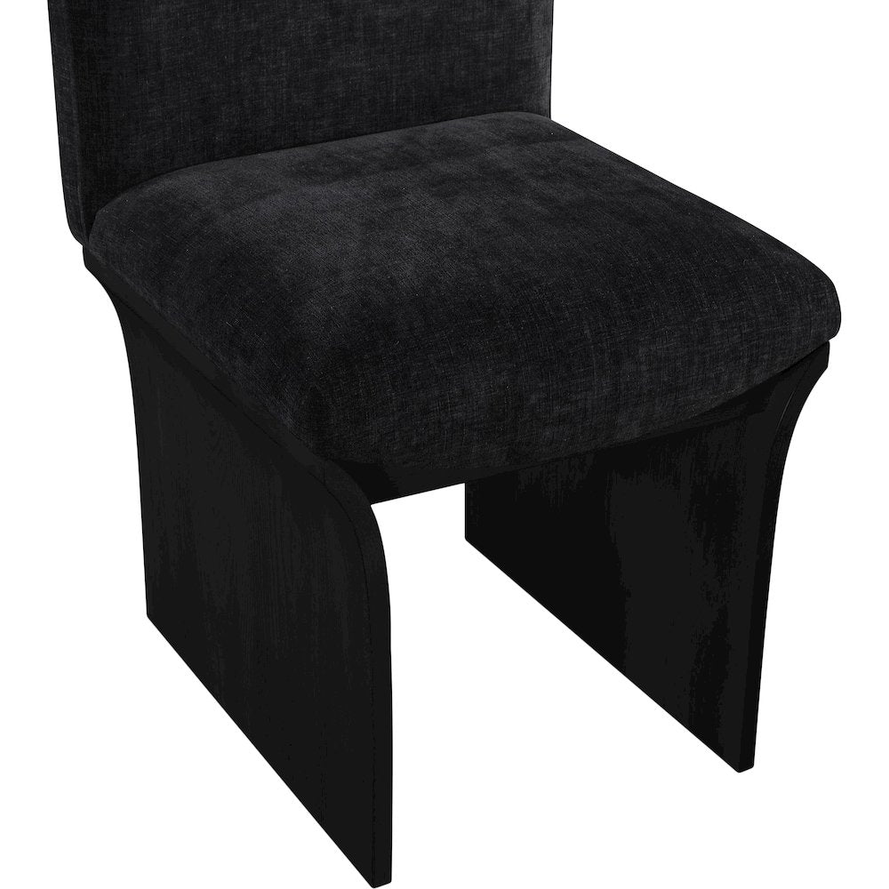 Shaw Black Chenille Fabric Upholstered Dining Chair