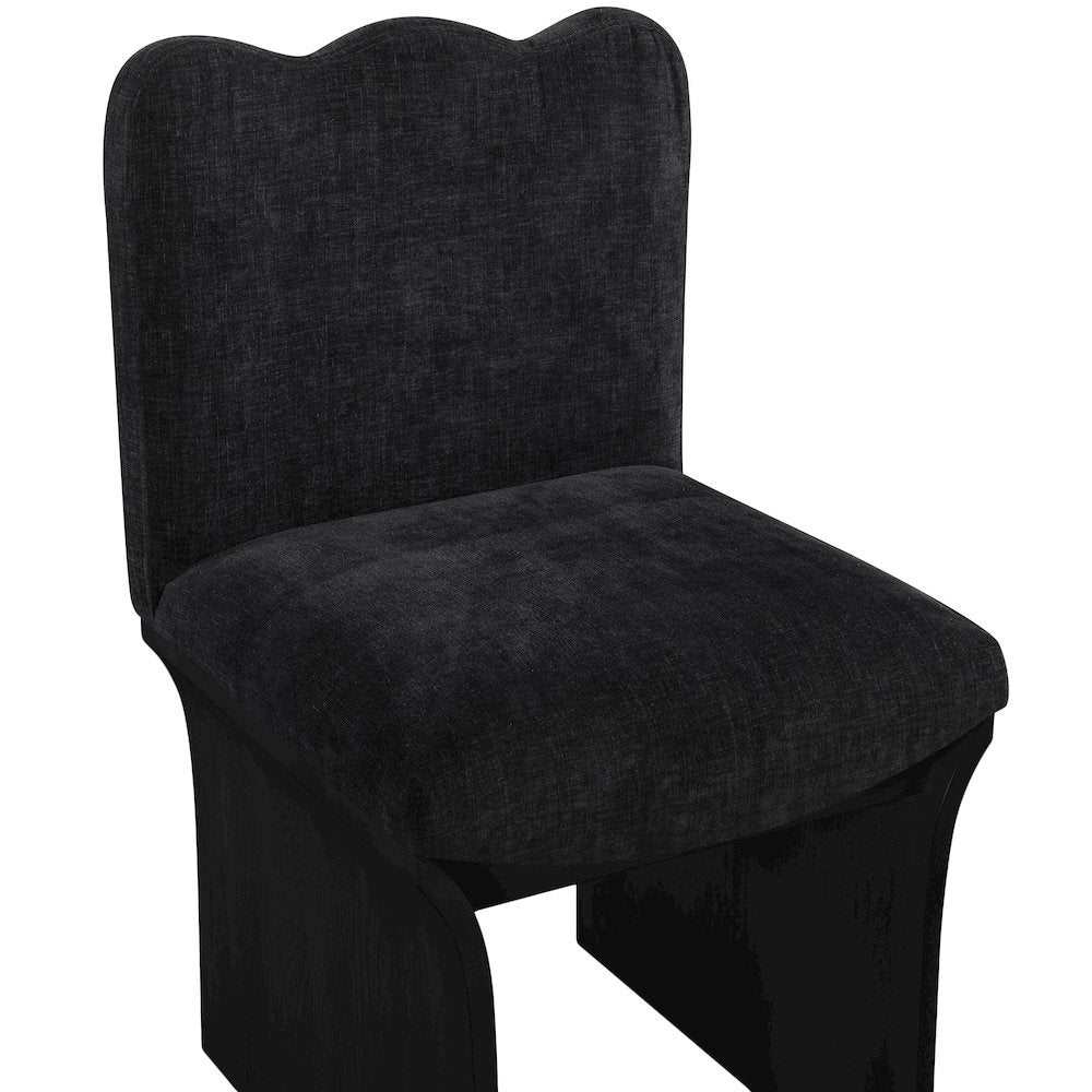 Shaw Black Chenille Fabric Upholstered Dining Chair