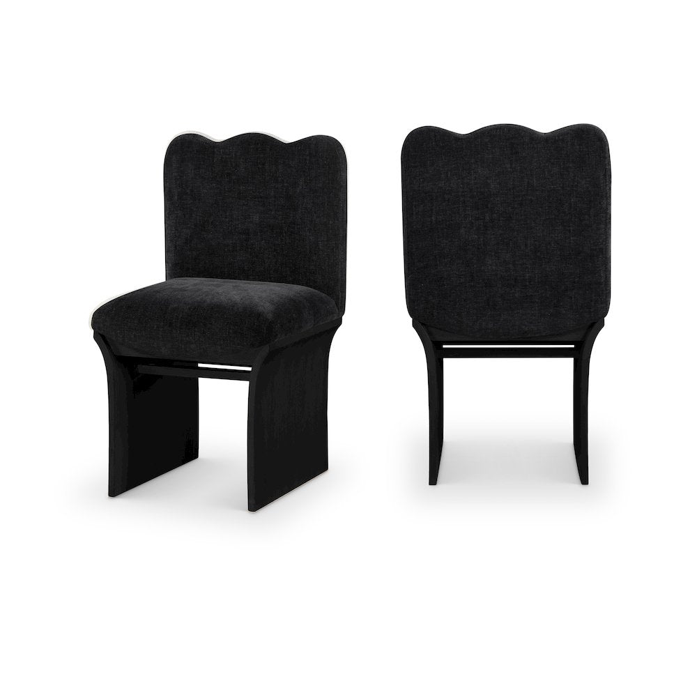 Shaw Black Chenille Fabric Upholstered Dining Chair