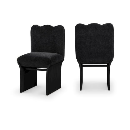 Shaw Black Chenille Fabric Upholstered Dining Chair