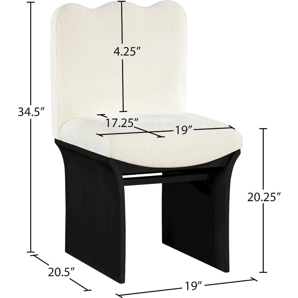 Shaw Cream Chenille Fabric Upholstered Dining Chair