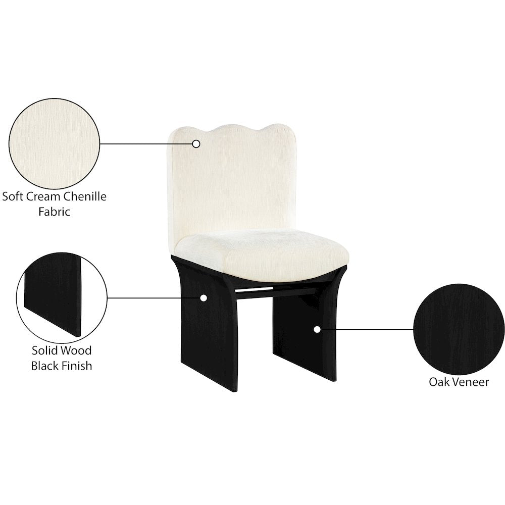 Shaw Cream Chenille Fabric Upholstered Dining Chair