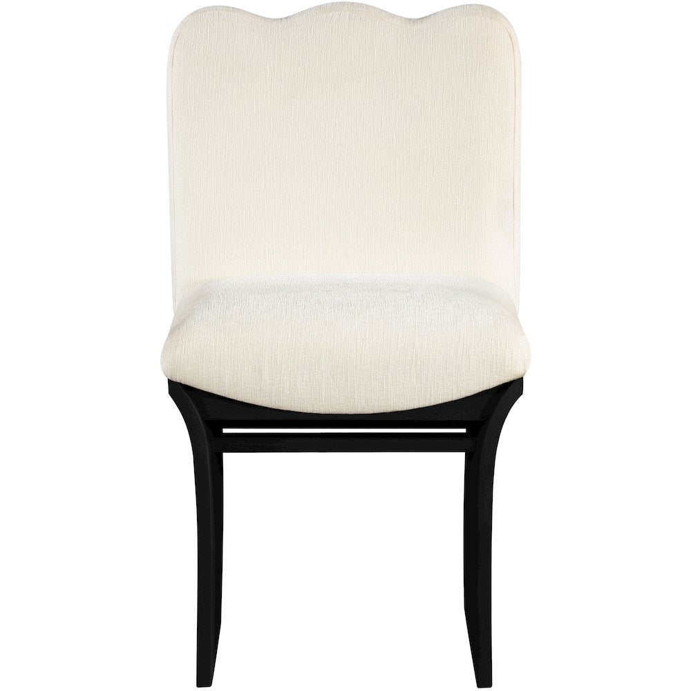 Shaw Cream Chenille Fabric Upholstered Dining Chair