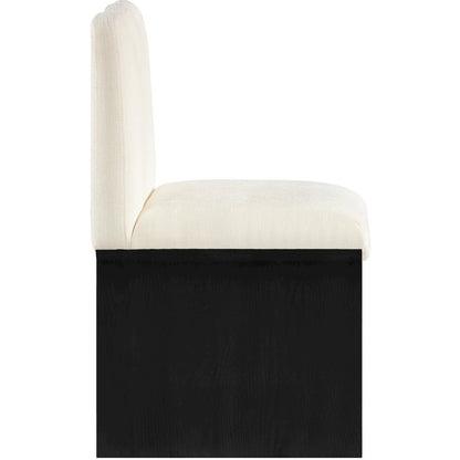 Shaw Cream Chenille Fabric Upholstered Dining Chair