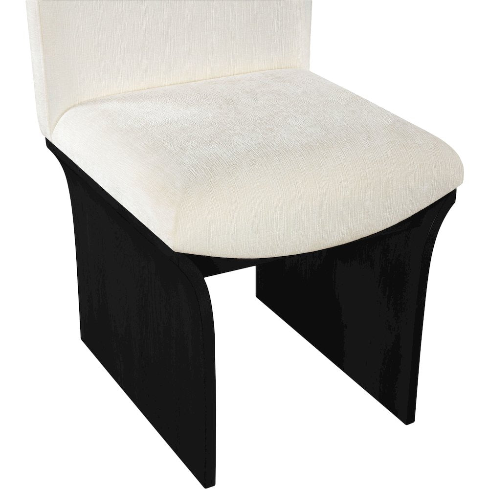 Shaw Cream Chenille Fabric Upholstered Dining Chair