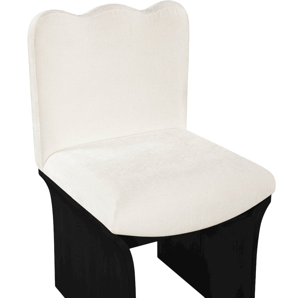 Shaw Cream Chenille Fabric Upholstered Dining Chair