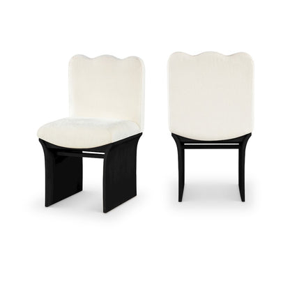 Shaw Cream Chenille Fabric Upholstered Dining Chair