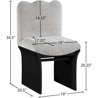 Shaw Grey Chenille Fabric Upholstered Dining Chair
