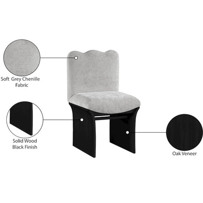 Shaw Grey Chenille Fabric Upholstered Dining Chair