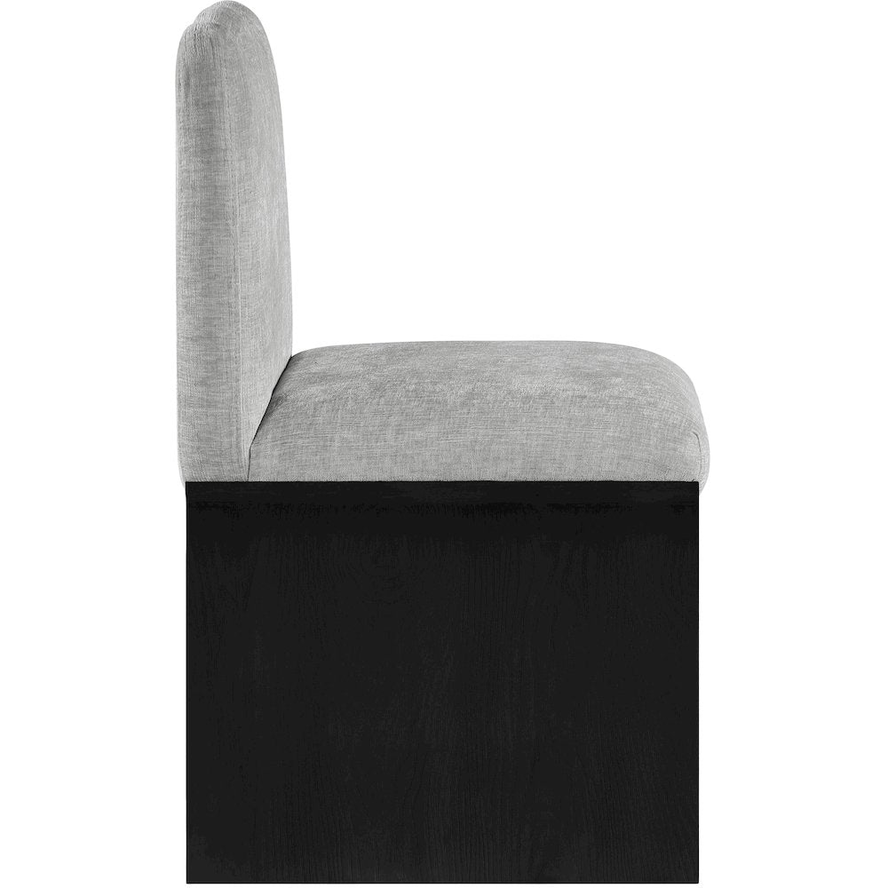 Shaw Grey Chenille Fabric Upholstered Dining Chair