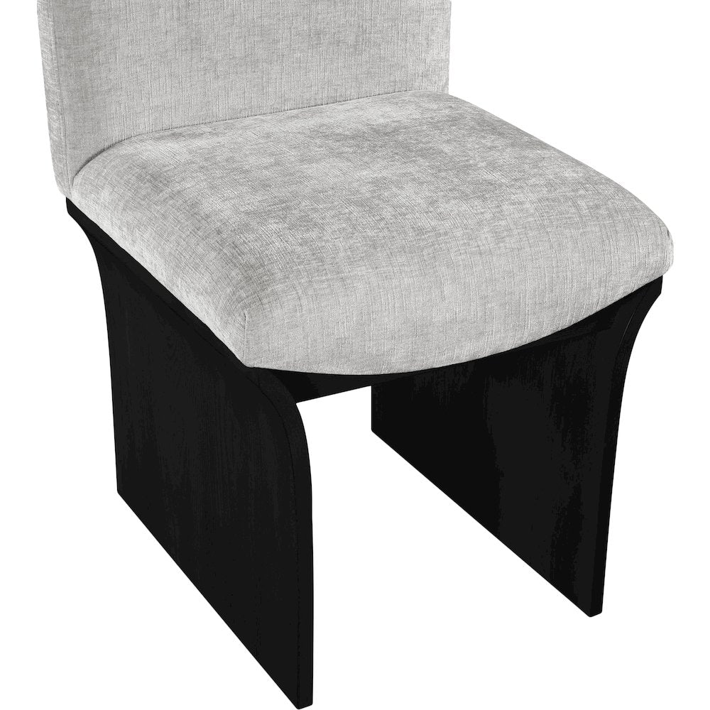 Shaw Grey Chenille Fabric Upholstered Dining Chair