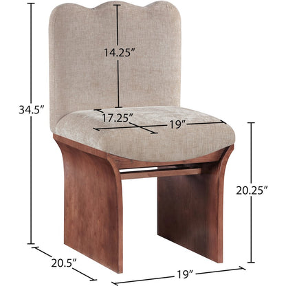 Shaw Beige Chenille Fabric Upholstered Dining Chair