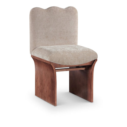 Shaw Beige Chenille Fabric Upholstered Dining Chair