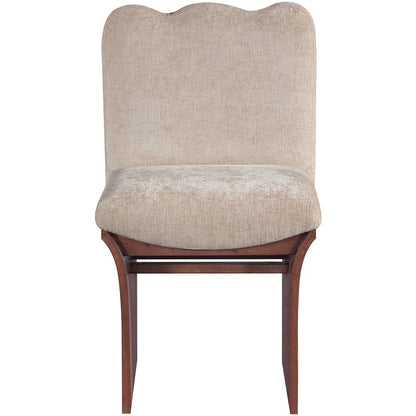 Shaw Beige Chenille Fabric Upholstered Dining Chair