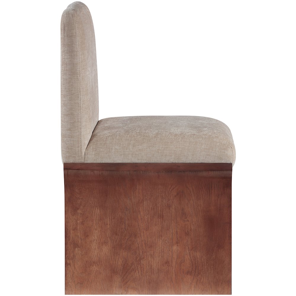 Shaw Beige Chenille Fabric Upholstered Dining Chair
