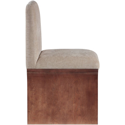 Shaw Beige Chenille Fabric Upholstered Dining Chair