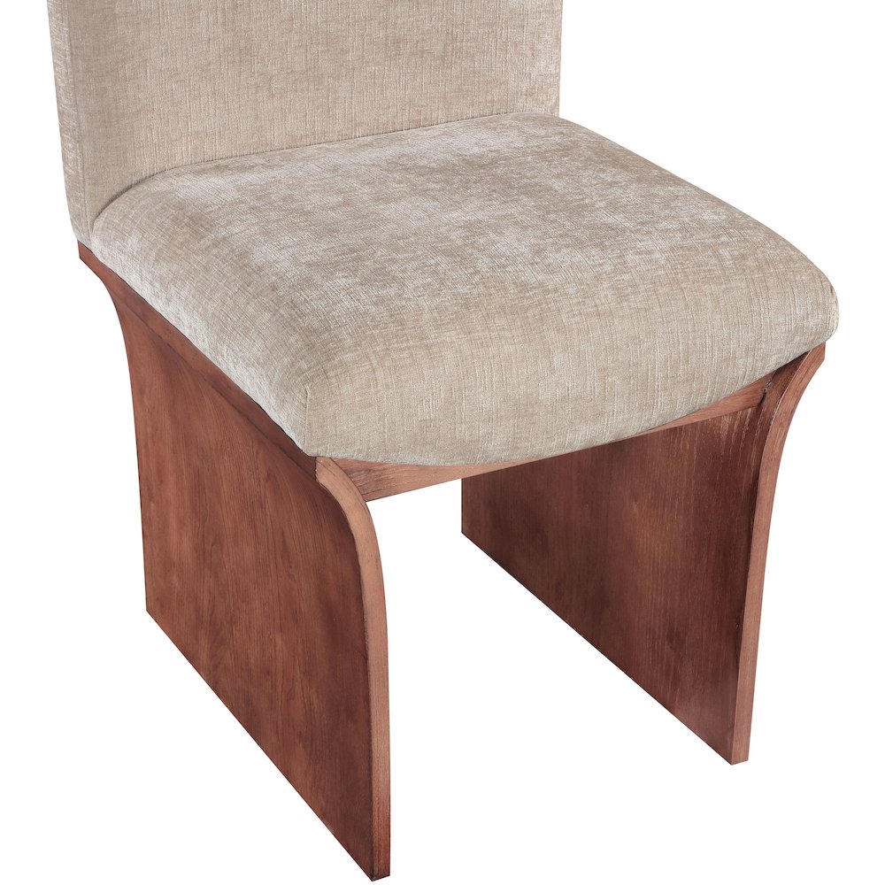 Shaw Beige Chenille Fabric Upholstered Dining Chair