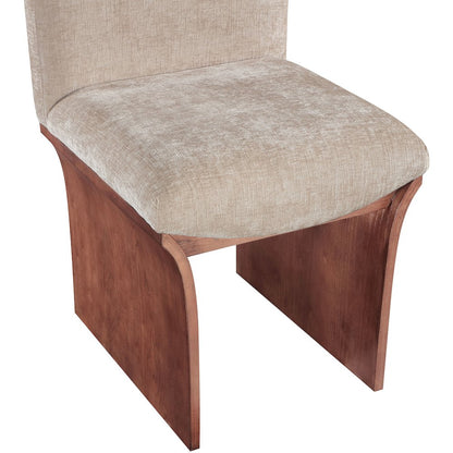 Shaw Beige Chenille Fabric Upholstered Dining Chair