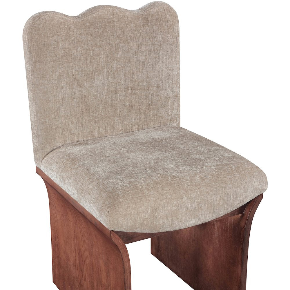 Shaw Beige Chenille Fabric Upholstered Dining Chair
