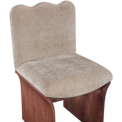 Shaw Beige Chenille Fabric Upholstered Dining Chair