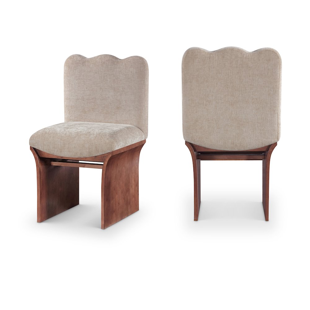 Shaw Beige Chenille Fabric Upholstered Dining Chair