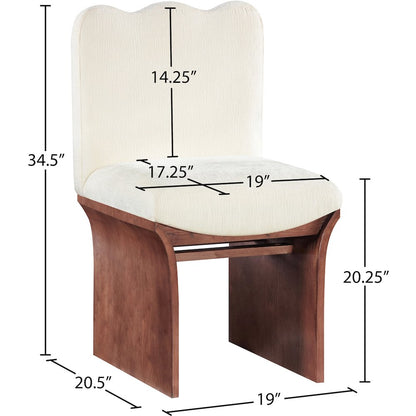 Shaw Cream Chenille Fabric Upholstered Dining Chair