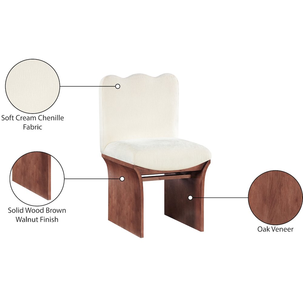 Shaw Cream Chenille Fabric Upholstered Dining Chair